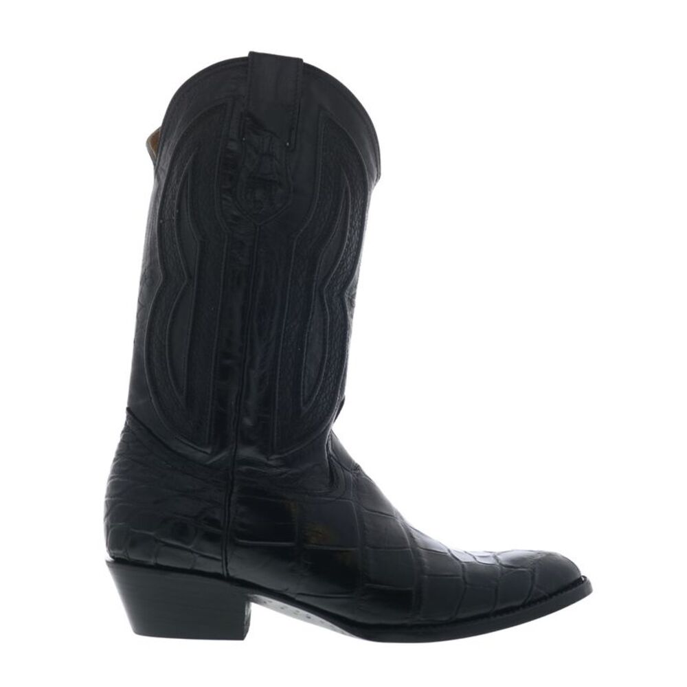Ferrini Mens American Aligator R-Toe Black Boots (NWT)